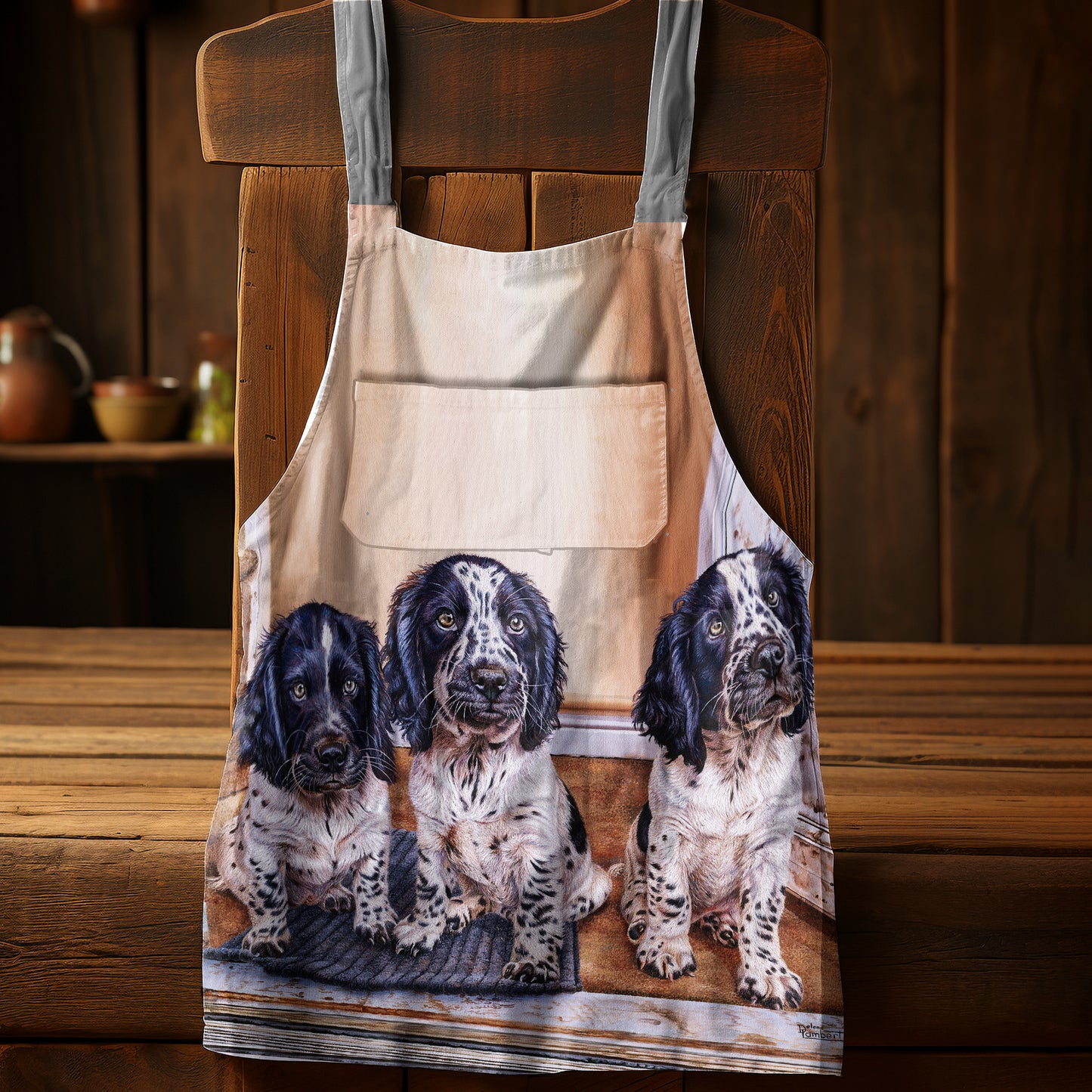 Puppies by Delene Lambert Medium Length Apron