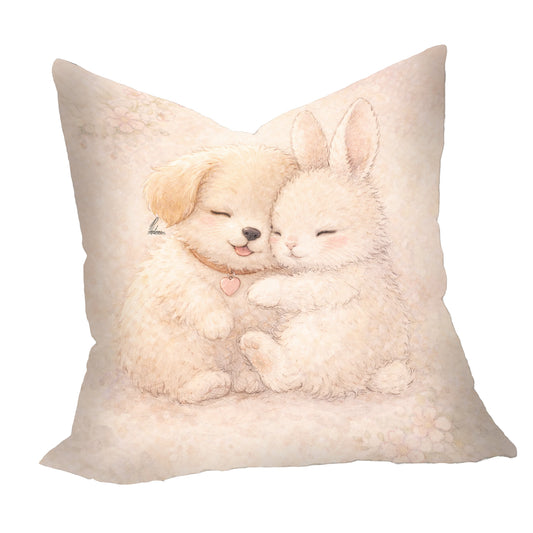 Puppy and Bunny Hugging Kids Scatter by Nathan Pieterse