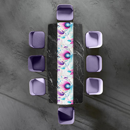 Purple And Aqua Paisley Table Runner