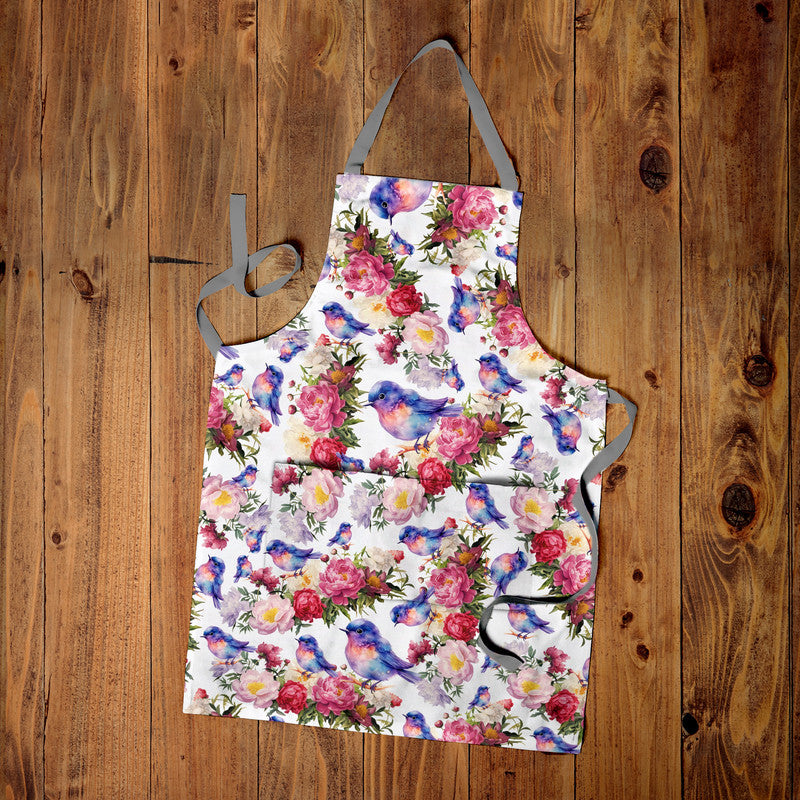 Purple Bird Medium Length Apron By Mark Van Vuuren