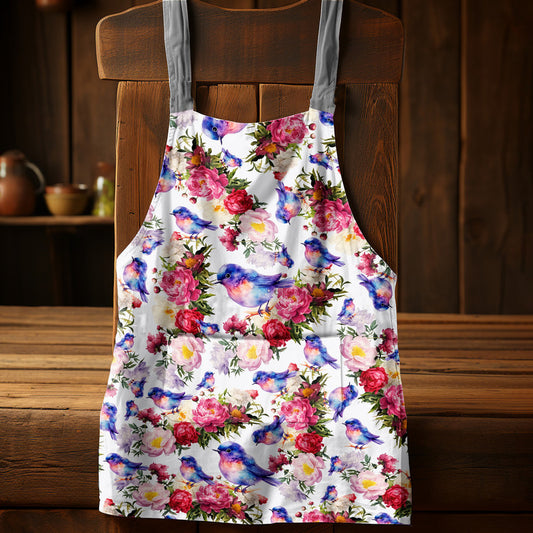 Purple Bird Medium Length Apron By Mark Van Vuuren