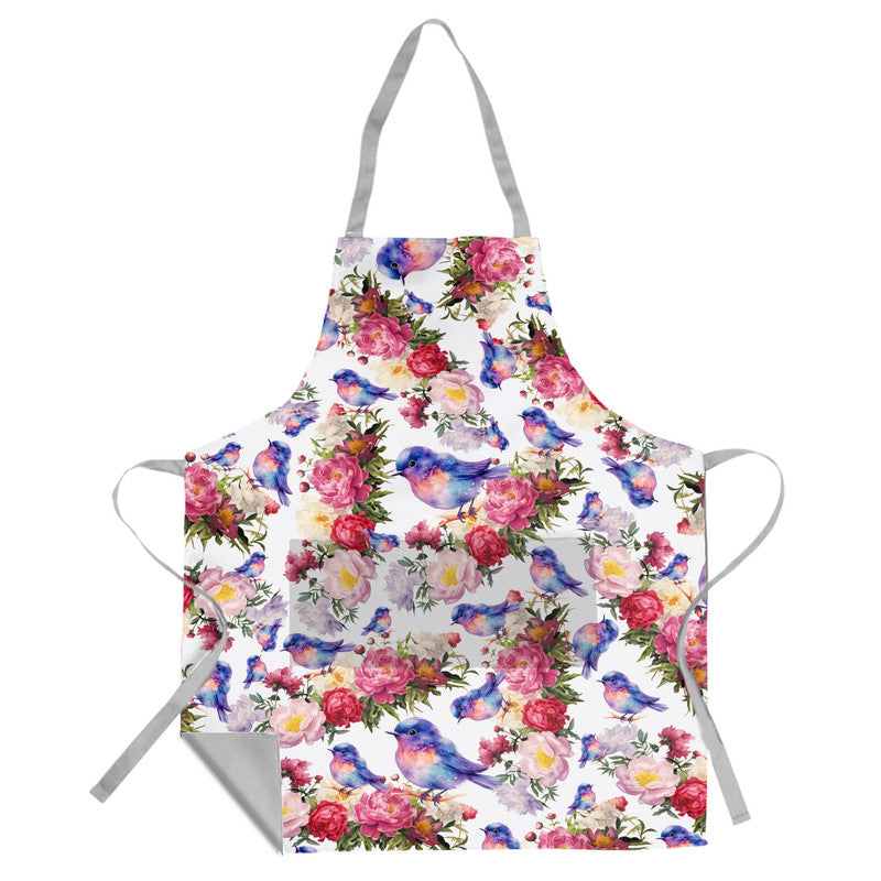 Purple Bird Medium Length Apron By Mark Van Vuuren
