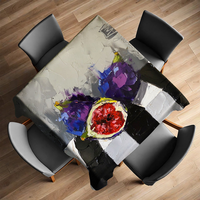 Purple Figs Square Tablecloth by Juanette Menderoi