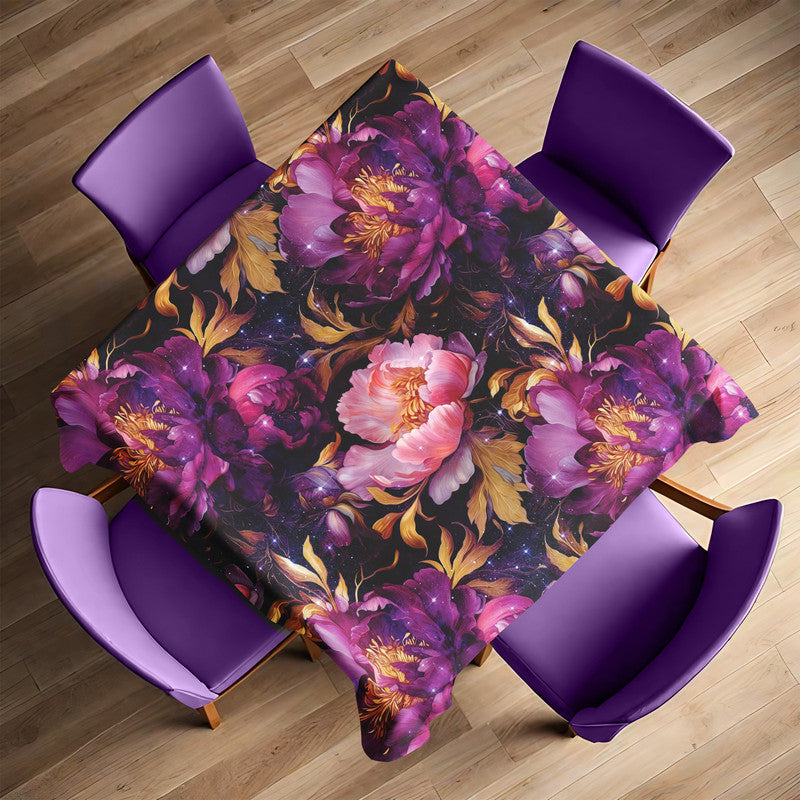 Purple Floral Square Tablecloth