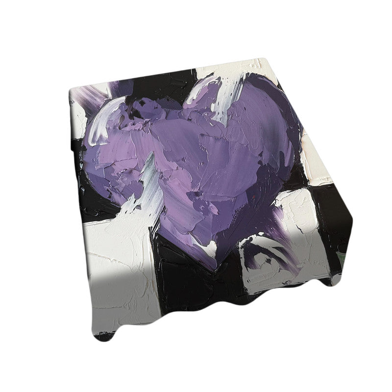 Purple Heart Square Tablecloth by Juanette Menderoi