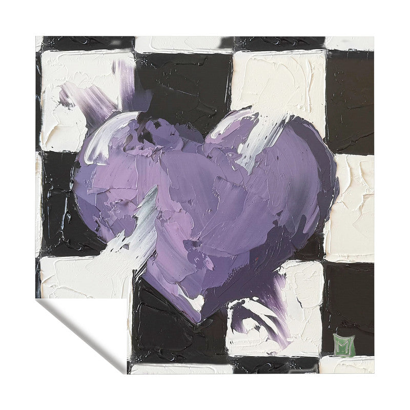 Purple Heart Square Tablecloth by Juanette Menderoi