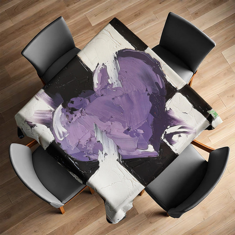 Purple Heart Square Tablecloth by Juanette Menderoi