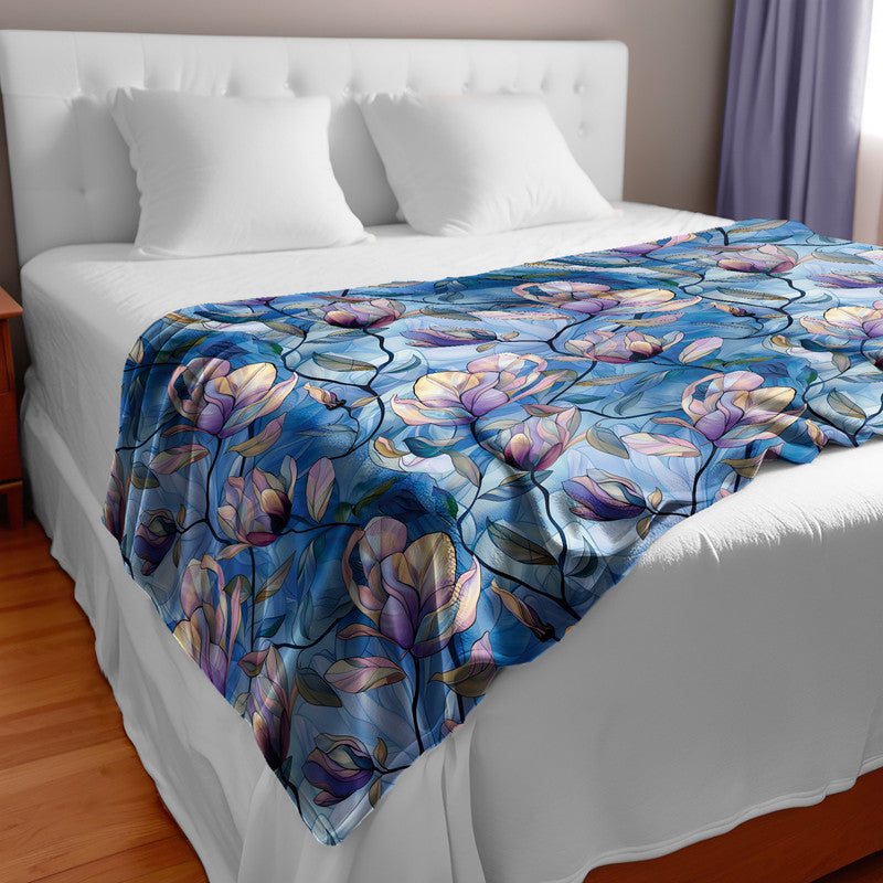 Purple Magnolia Light Bed Throw