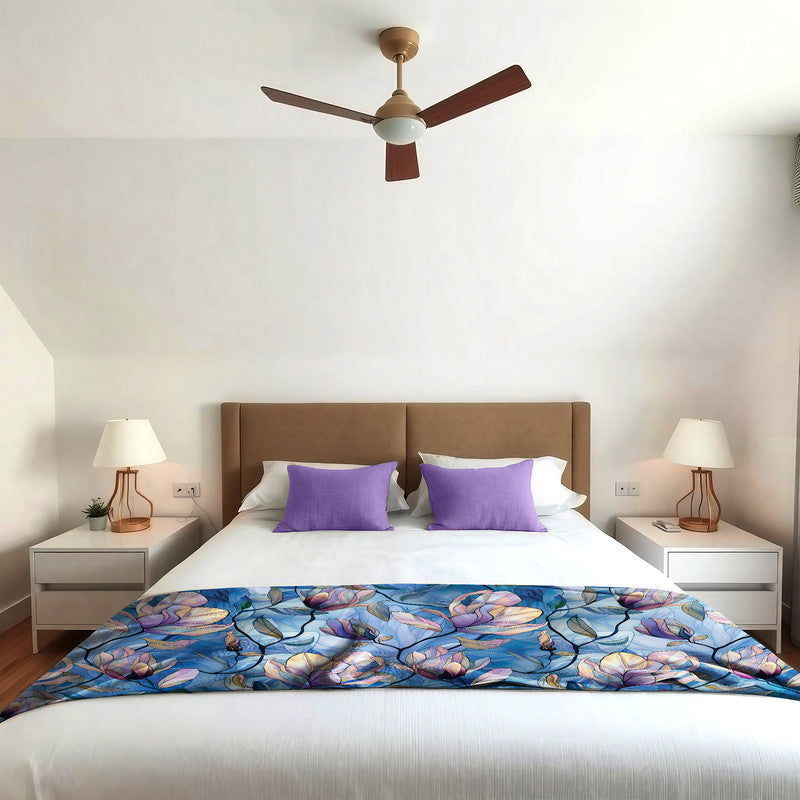 Purple Magnolia Light Bed Throw