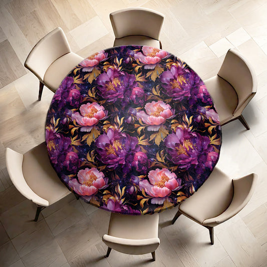 Purple Rain Round Tablecloth