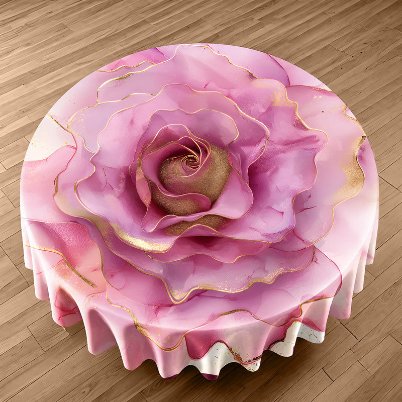 Purple Rose Round Tablecloth