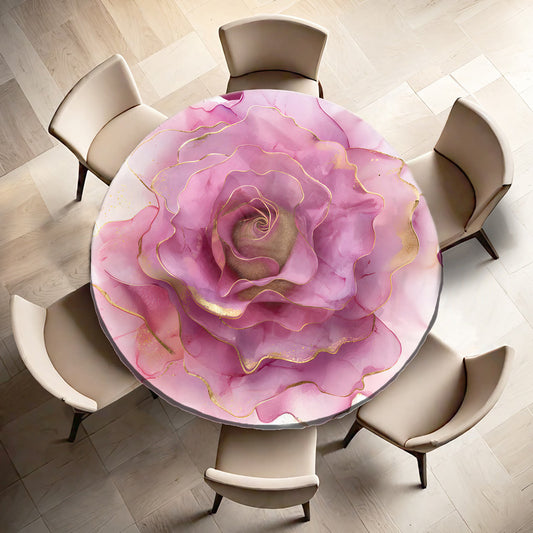 Purple Rose Round Tablecloth