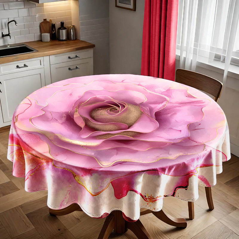 Purple Rose Round Tablecloth