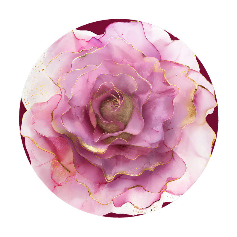 Purple Rose Round Tablecloth