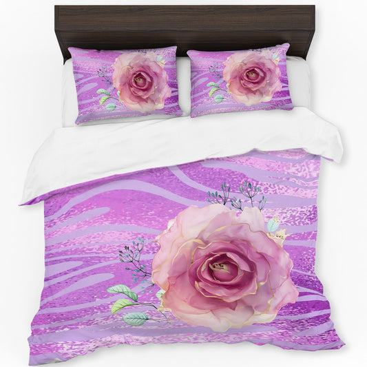 Purple Waves Duvet Cover Set