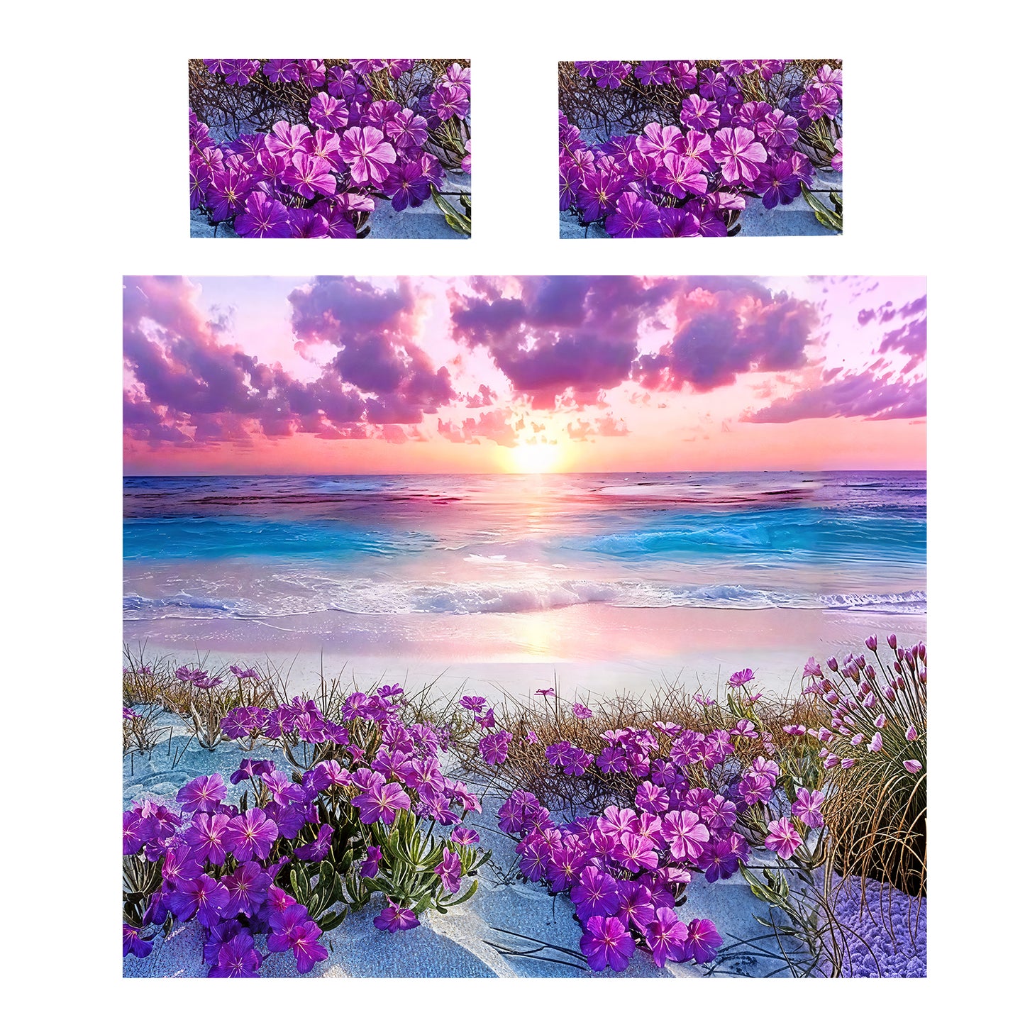 Purple Coastline Duvet Cover Set