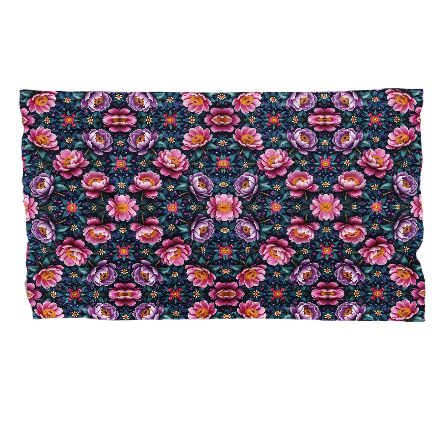 Purple Flowers Bed Throw