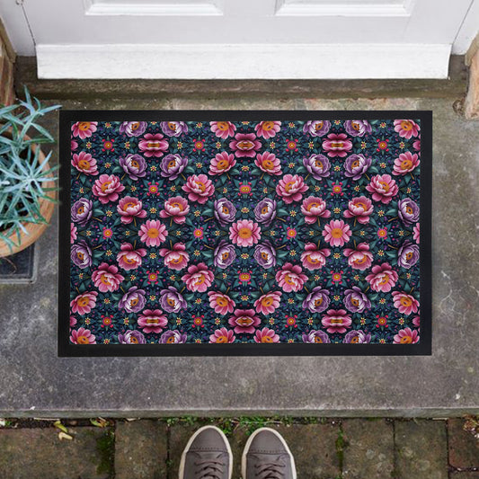 Purple Flowers Door Mat