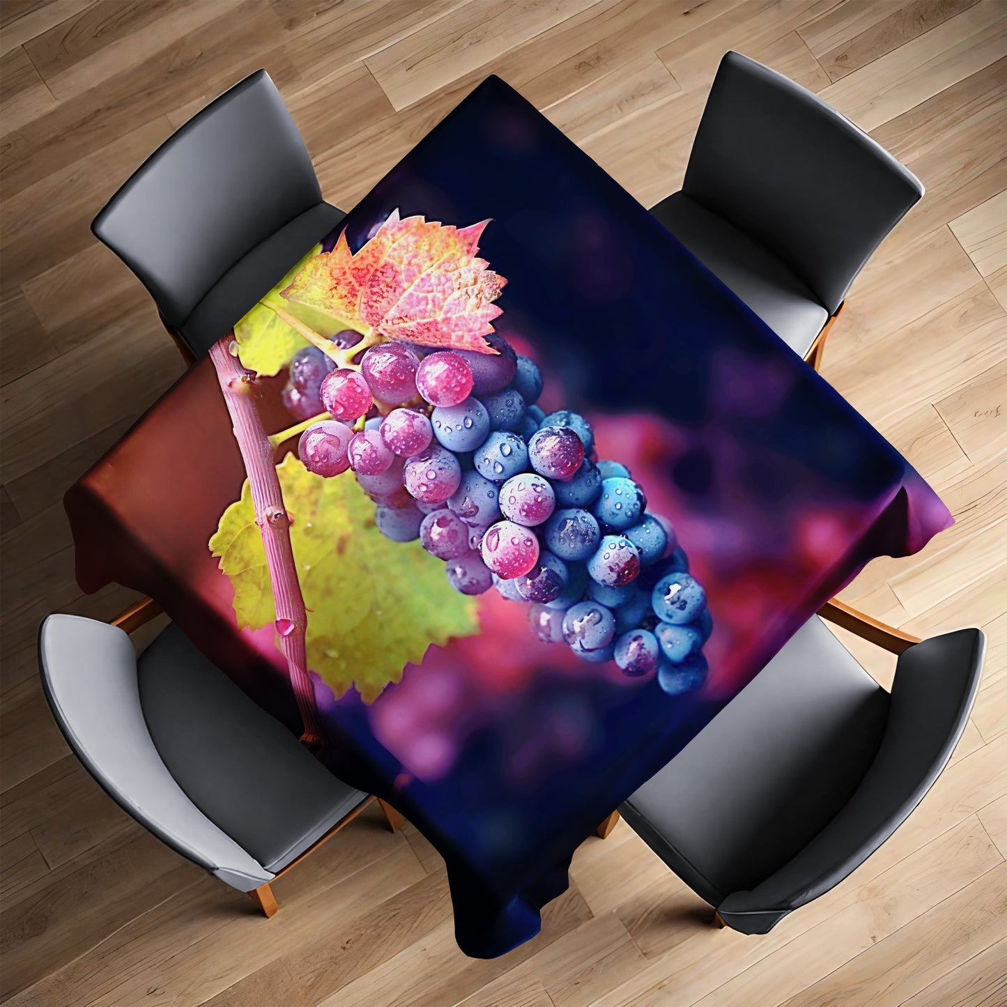 Purple Grapes Square Tablecloth