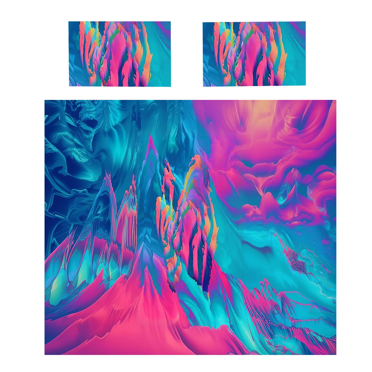 Purple Painted Abstract Duvet Cover Set