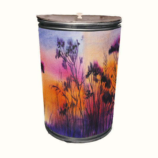 Purple Pastel Haze Landscape Decoupage Drum Cover