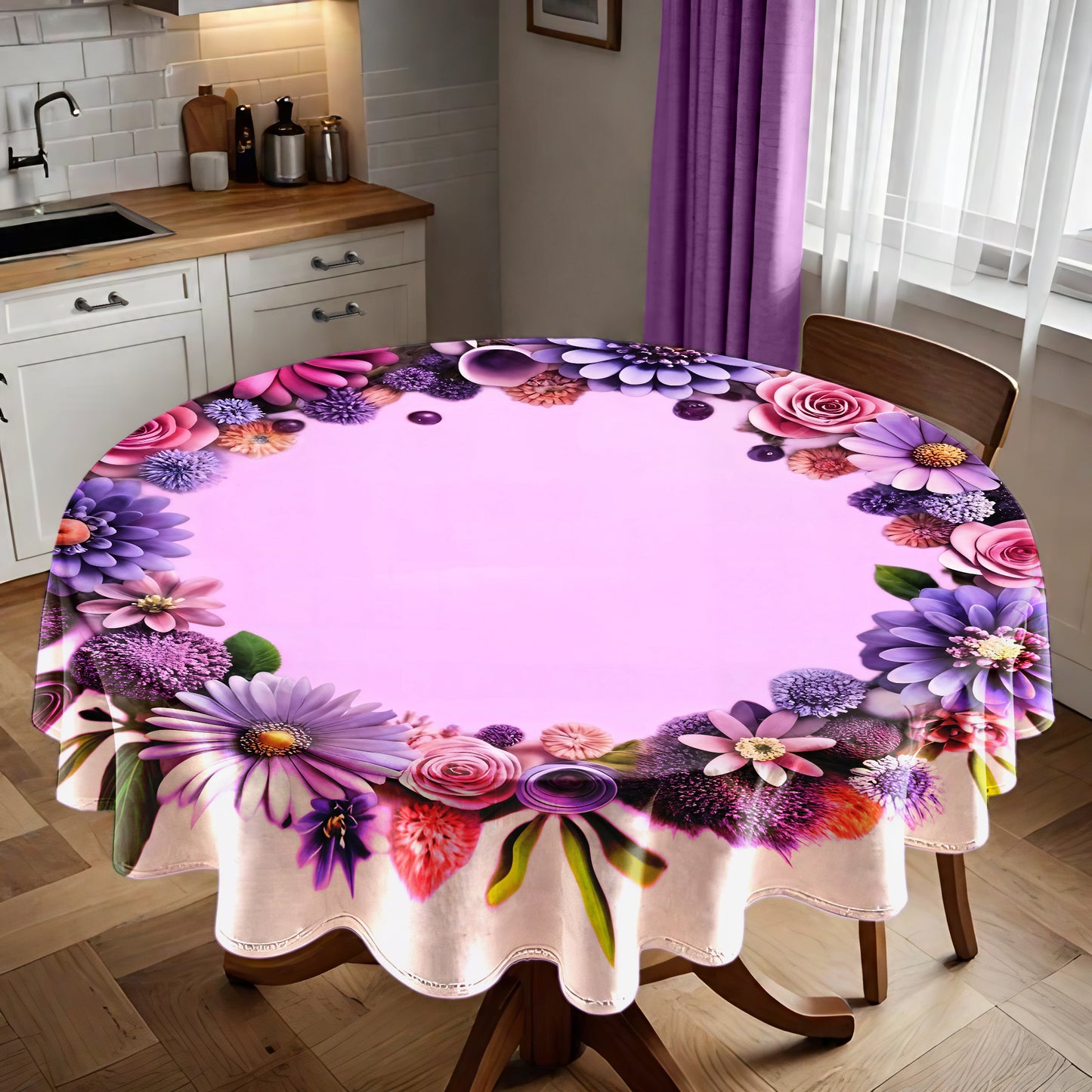 Purple Ring Round Tablecloth