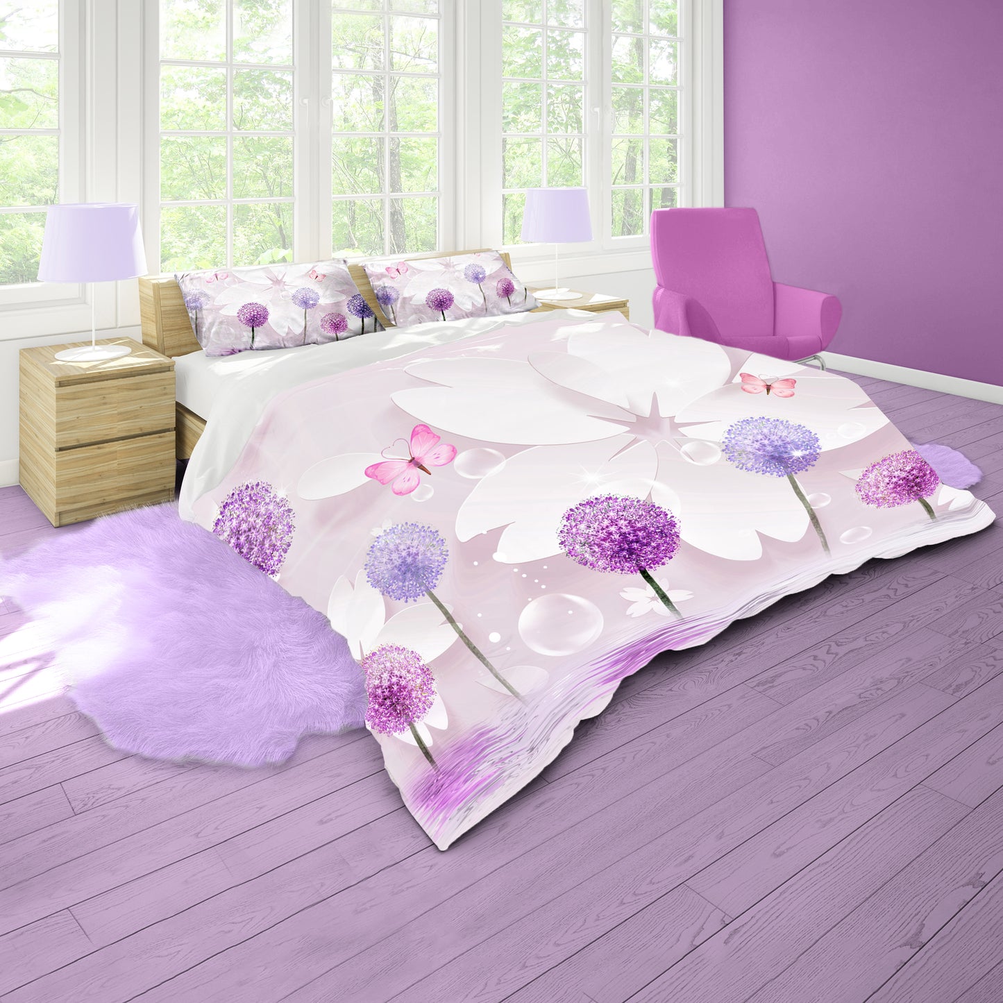 Purple Shadows Duvet Cover Set