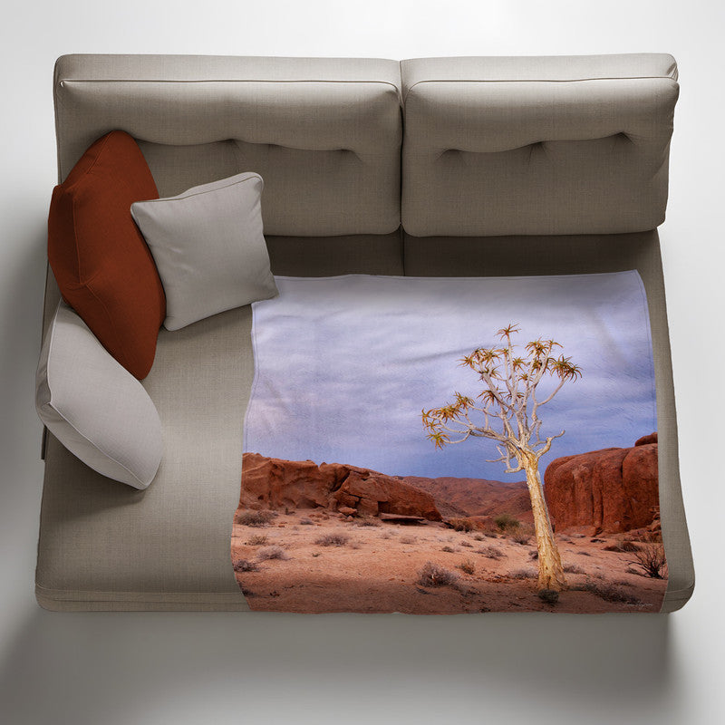 Quiver Tree Landscape Africa Light Weigt Fleece Blanket By Fanie Heymans
