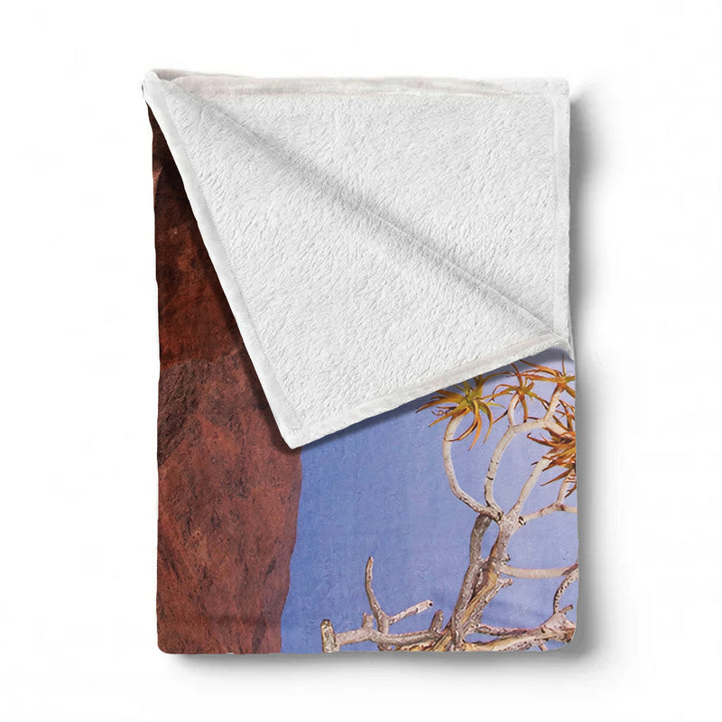 Quiver Tree Landscape Africa Light Weigt Fleece Blanket By Fanie Heymans
