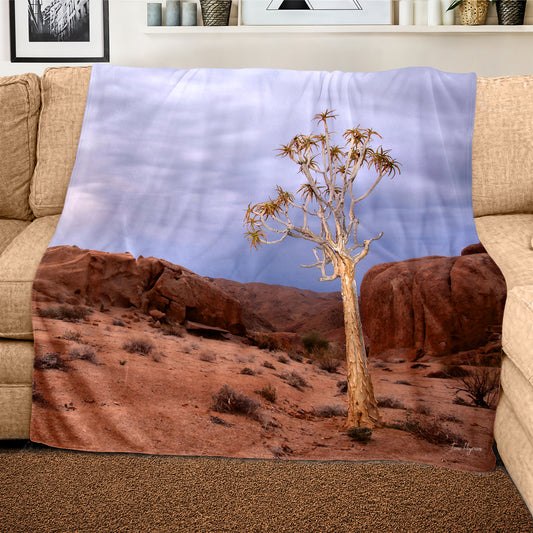 Quiver Tree Landscape Africa Light Weigt Fleece Blanket By Fanie Heymans