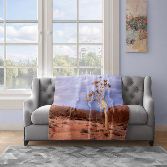 Quiver Tree Landscape Africa Light Weigt Fleece Blanket By Fanie Heymans