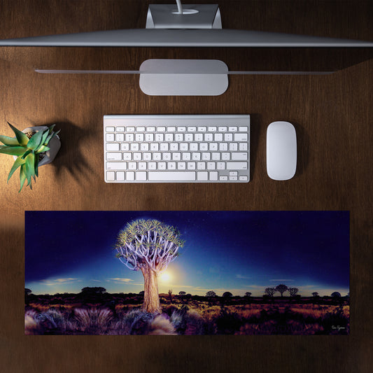 Quiver tree in Moonlight Desk Pad by Fanie Heymans