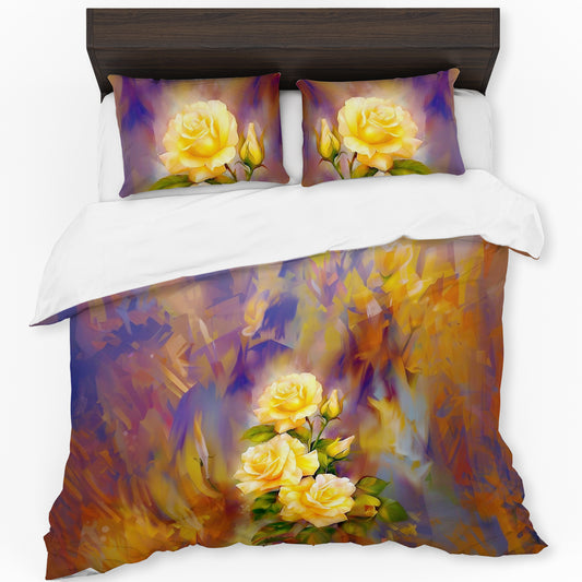 Radiant Yellow Rose Duvet Cover Set