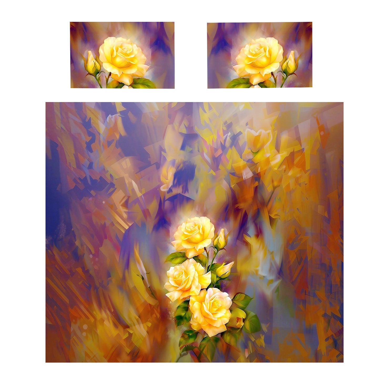 Radiant Yellow Rose Duvet Cover Set