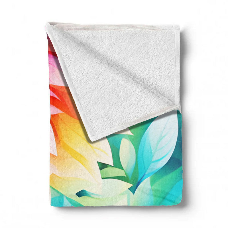 Rainbow Foliage Bright Light Weight Fleece Blanket