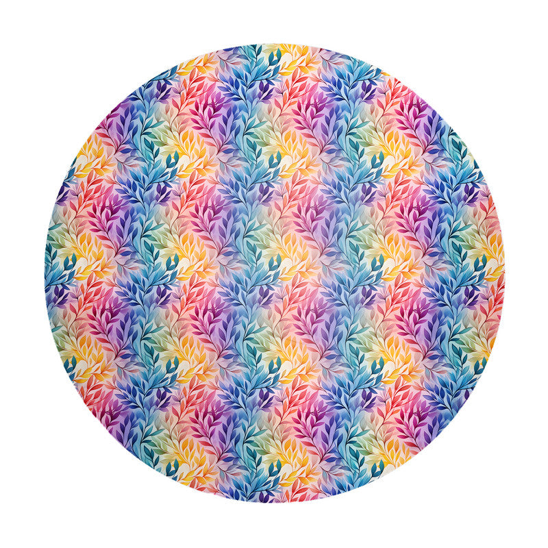 Rainbow Foliage Soft Round Tablecloth