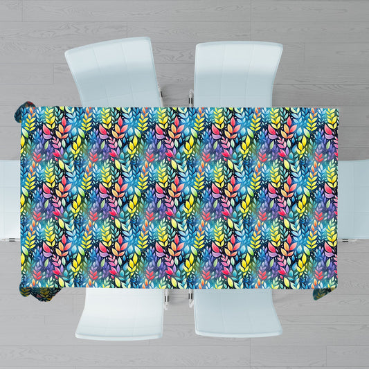 Aqua Foliage Rectangle Tablecloth