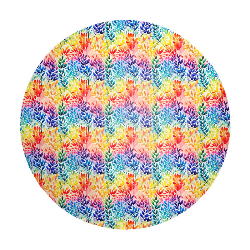 Rainbow Foliage Pastel Round Tablecloth