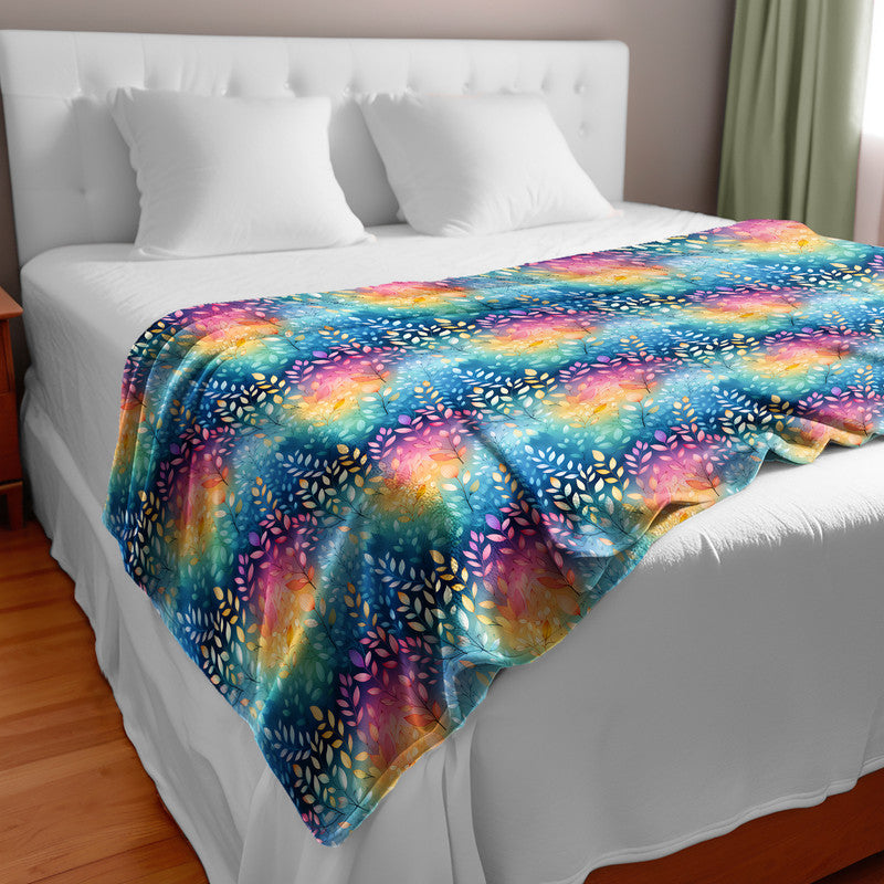 Rainbow Bright Foliage Light Bed Throw