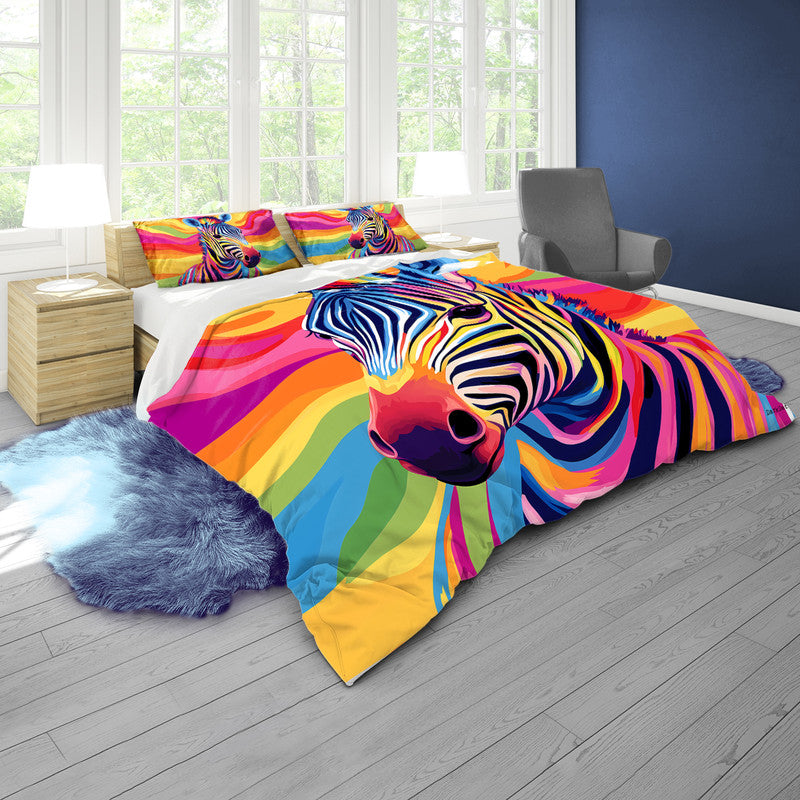 Rainbow Zebra Duvet Cover Set by Wikus Schalkwyk