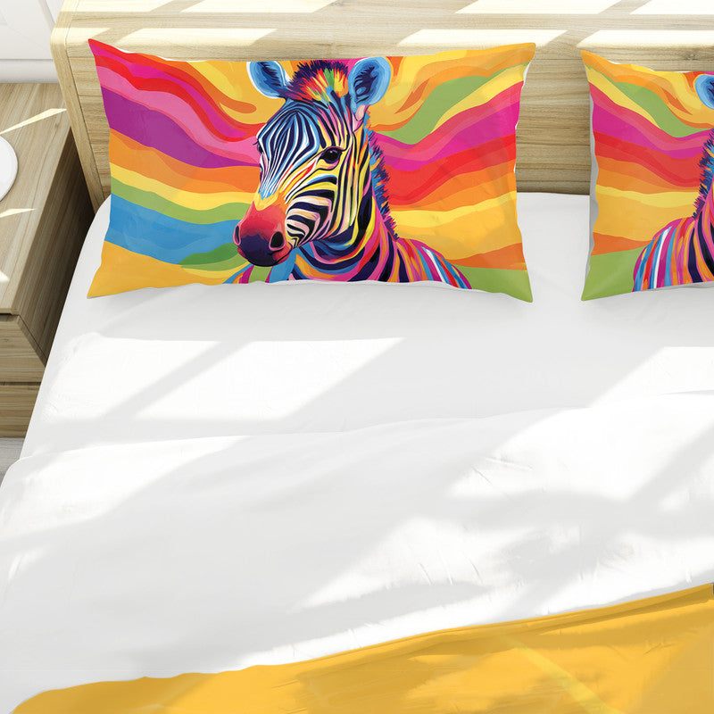 Rainbow Zebra Duvet Cover Set by Wikus Schalkwyk