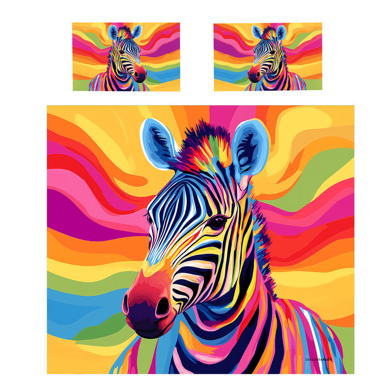 Rainbow Zebra Duvet Cover Set by Wikus Schalkwyk