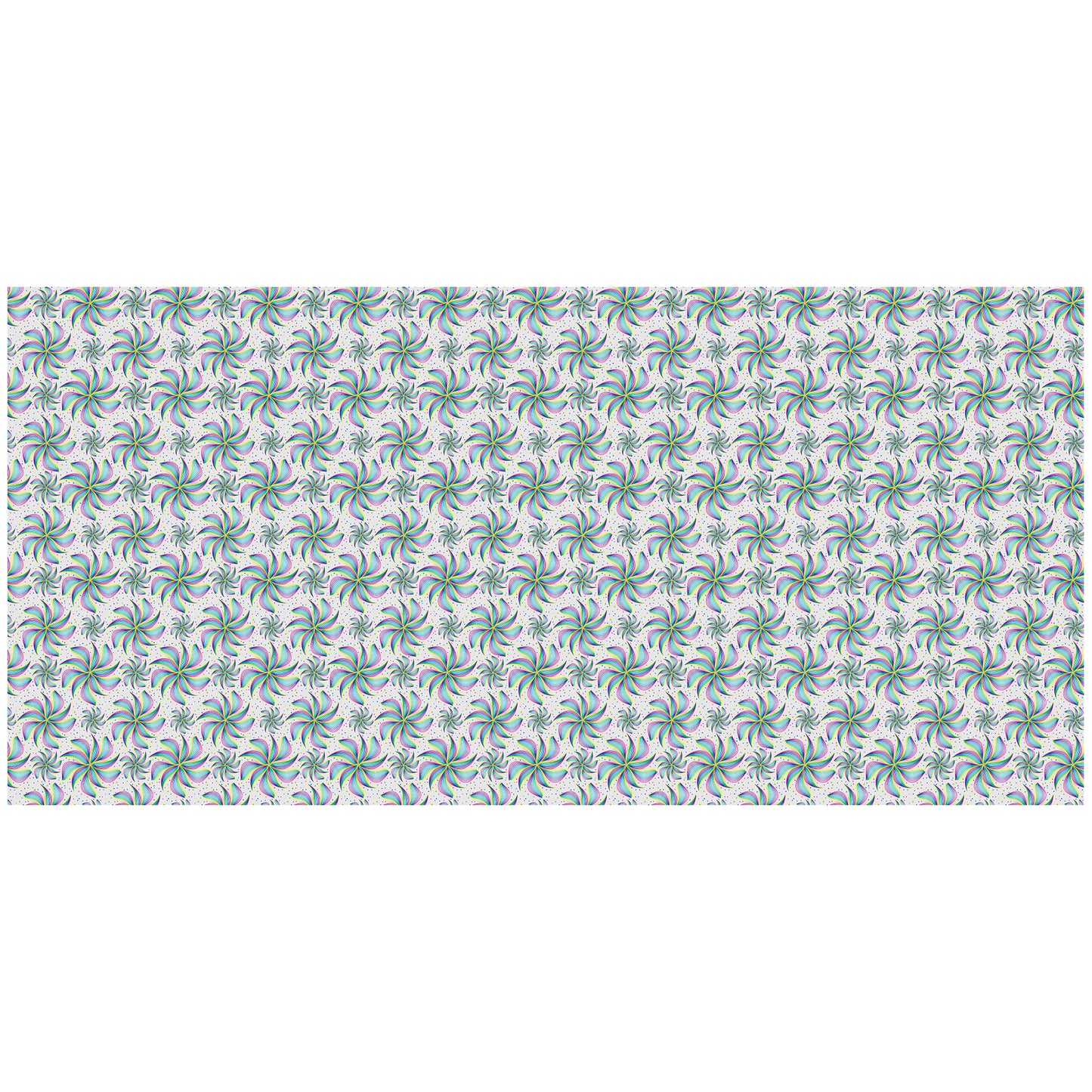 Rainbow Colour Flowers on Grey 3m Rectangle Tablecloth
