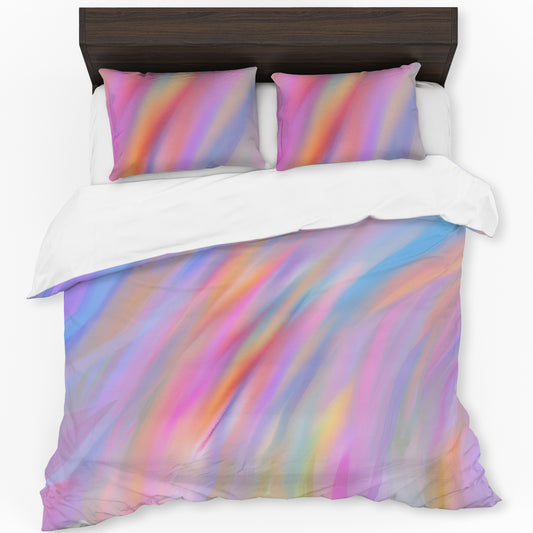 Rainbow Colour Waves Duvet Cover Set