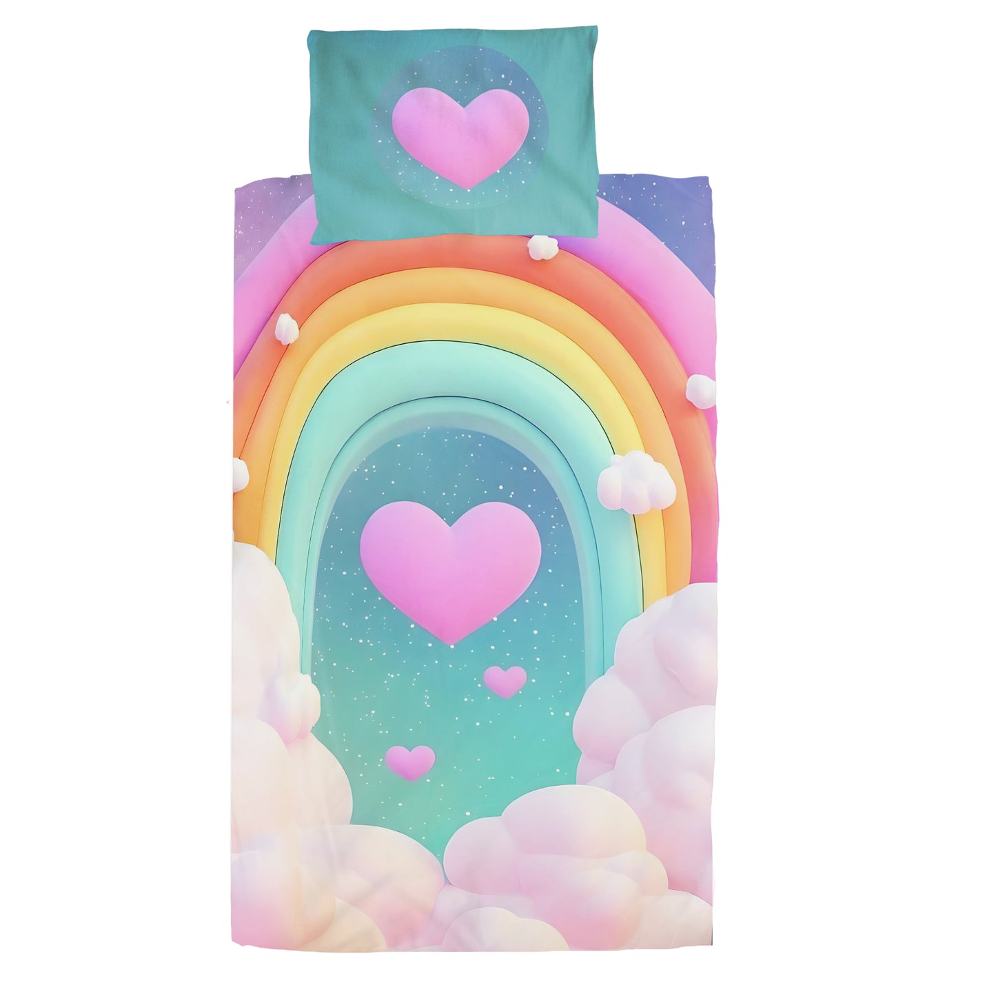 Rainbow Heart Cot Set