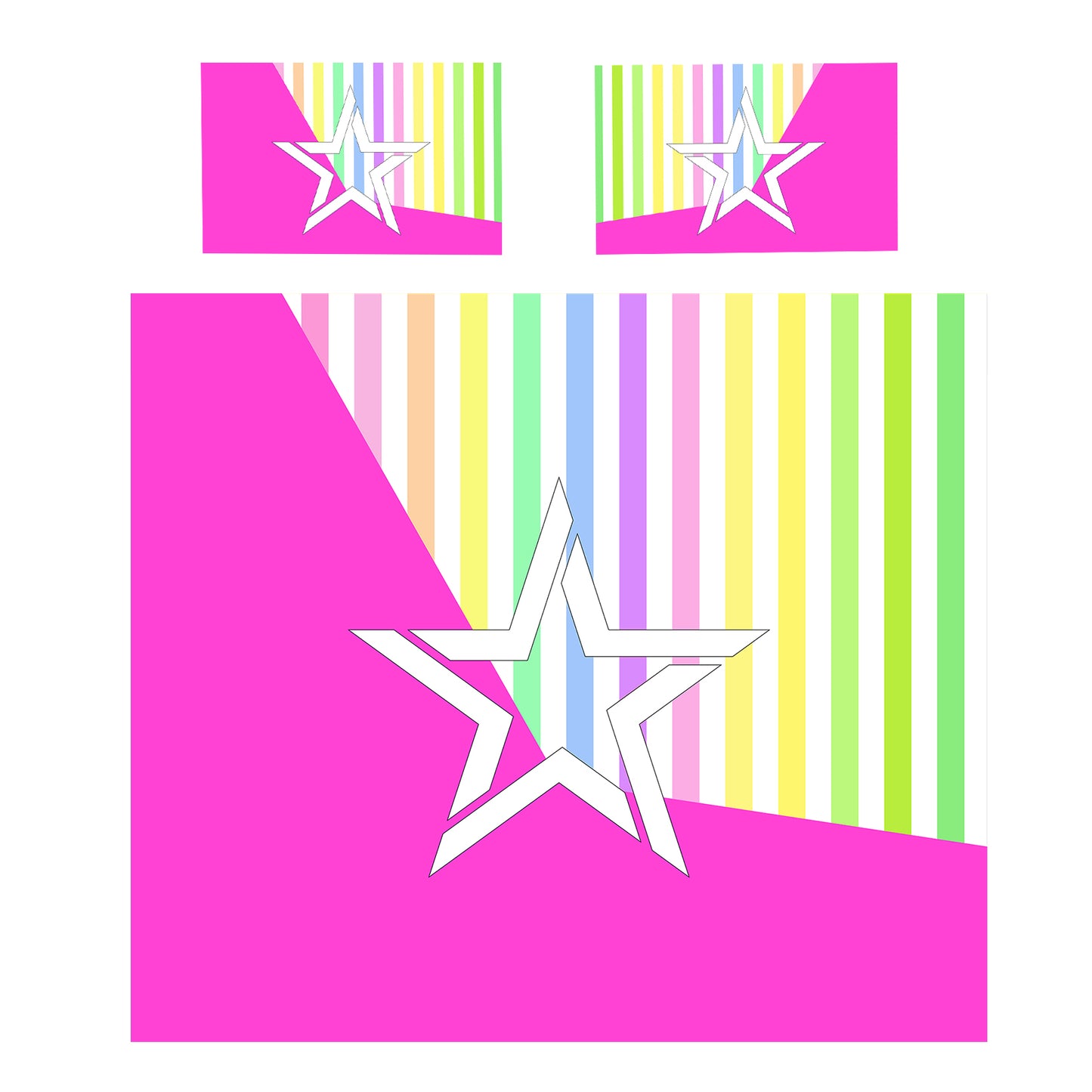 Rainbow Star Duvet Cover Set