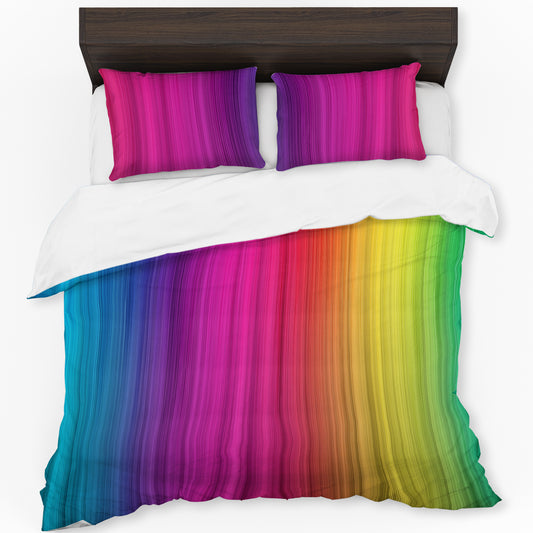 Rainbow Stripes of Colours Duvet Cover Set