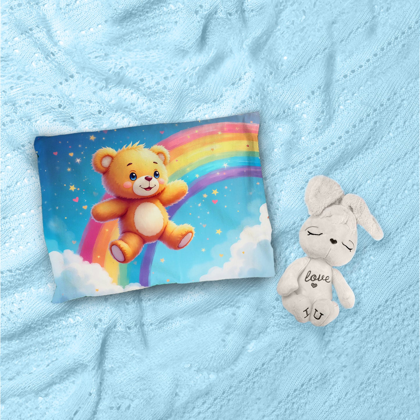 Rainbow Teddy Hugs Cot Set
