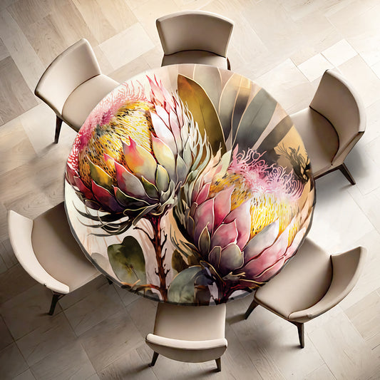 Rare Protea Round Tablecloth