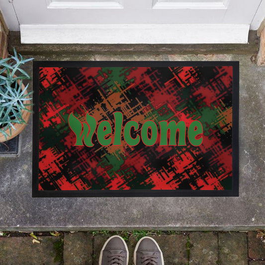 Red And Green Tartan Door Mat